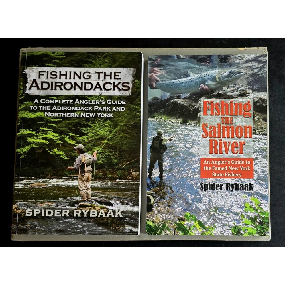 Spider Rybaak (2) "Autographed" PB Books FISHING the Salmon River  & Adirondacks